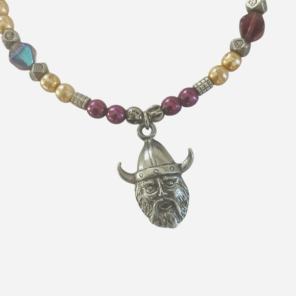 Vikings MN Purple Beaded NFL Bracelet Minnesota Football - Picture 2 of 5